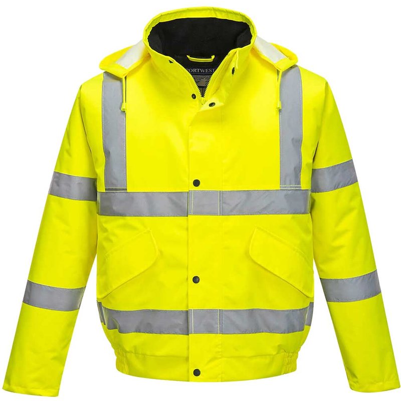 Oxford Weave 300D Class 3 Hi Vis Bomber Jacket Yellow M
