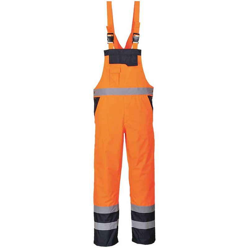 Oxford Weave 300D Class 2 Hi Vis Bib and Brace Orange M