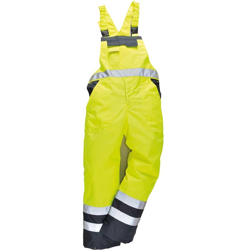 Oxford Weave 300D Class 2 Hi Vis Bib and Brace Yellow XL
