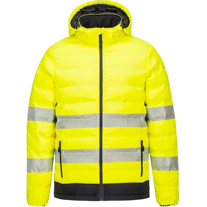 Portwest Hi Vis Ultrasonic Heated Tunnel Jacket Yellow / Black M