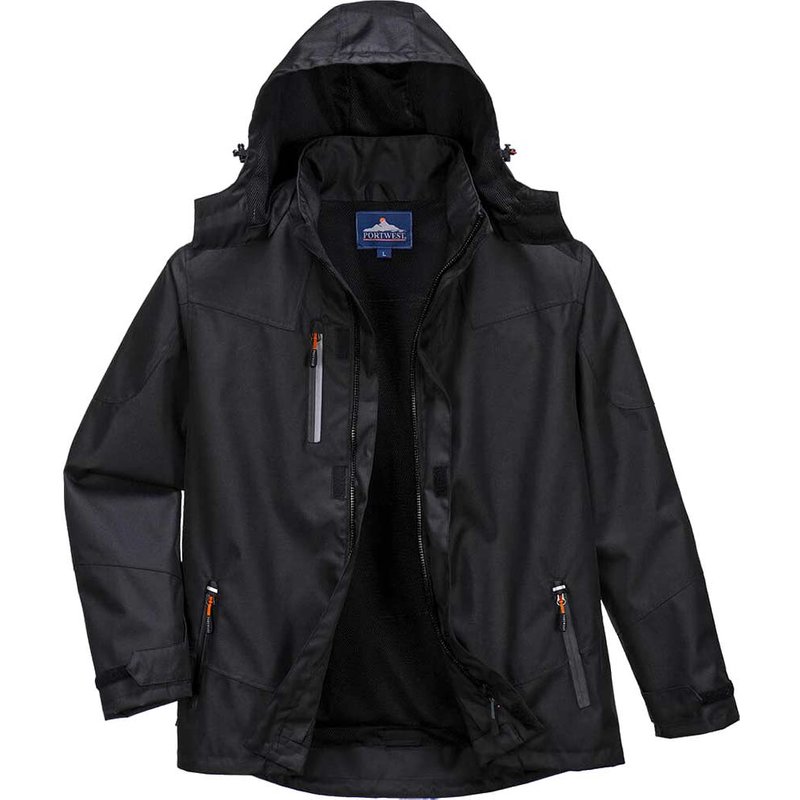 Portwest Outcoach Mens Waterproof Jacket Black M