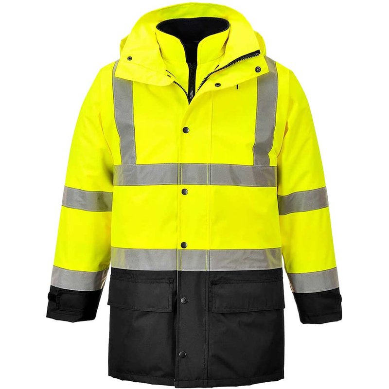 Oxford Weave 300D Class 3 Hi Vis 5-in1 Executive Jacket Yellow / Black 2XL