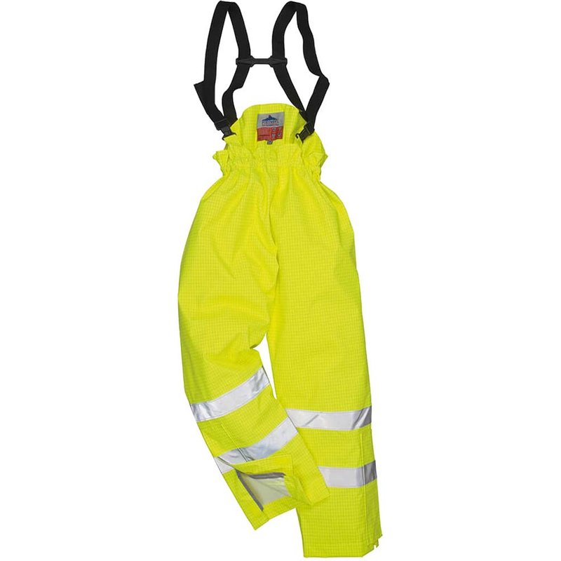 BizFlame Hi Vis Flame Resistant Rain Unlined Trousers Yellow 2XL