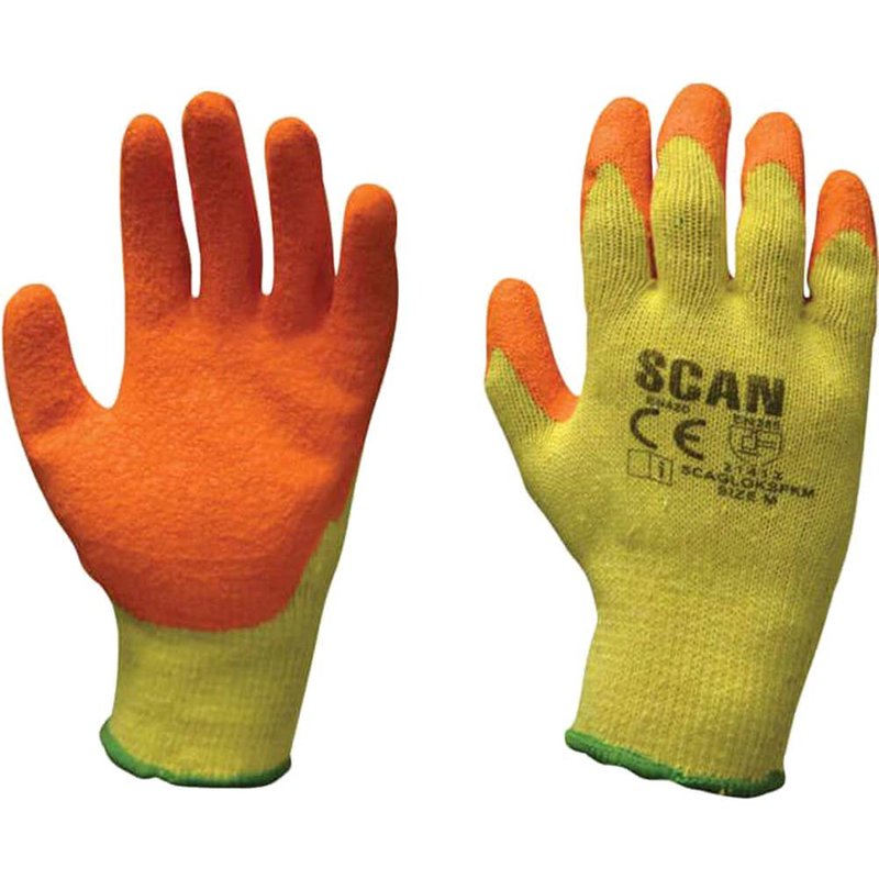 Scan Knitshell Latex Palm Gloves - L (Size 9) (12 Pairs) 2ANK32L-24