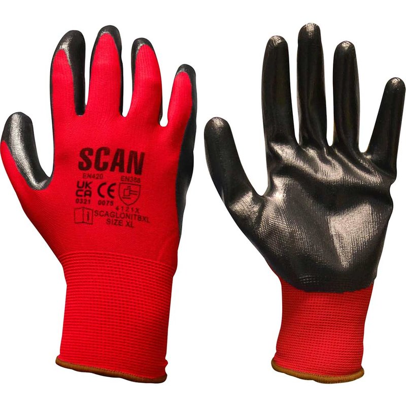 Scan Nitrile Coated Knitted Gloves - XXL (Size 11) N1501R
