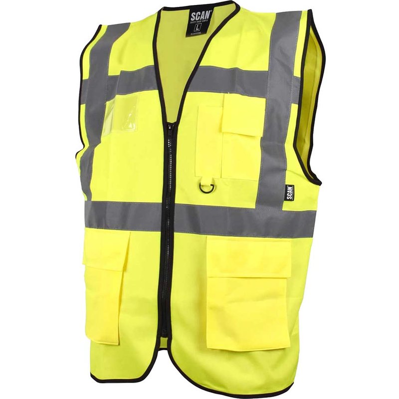 Scan Hi-Vis Utility Green Waistcoat - M (41in) SFV09 - G