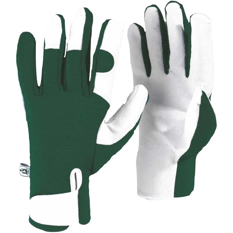 Kew Gardens Leather Palm Gardening Gloves Green S