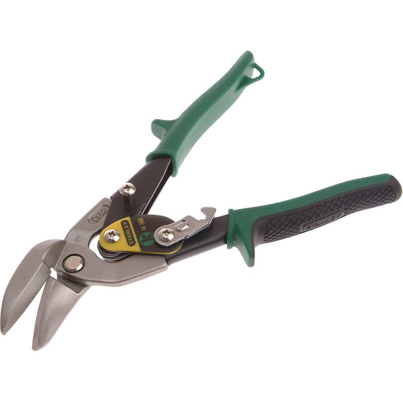 STANLEY® Hand Tools Green Offset Aviation Snips Right Cut 250mm (10in) 2-14-568