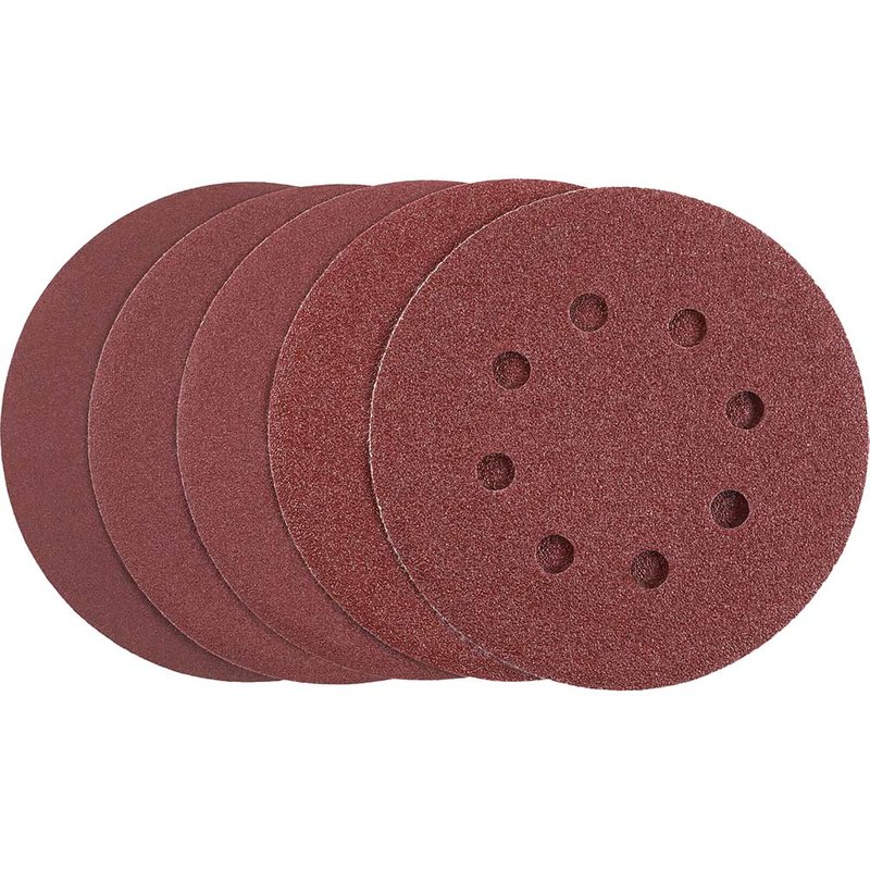 Stanley Hook and Loop ROS Sanding Discs 125mm 125mm Assorted Pack of 5