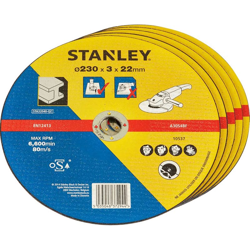 Stanley Flat Metal Cutting Disc 230mm Pack of 5