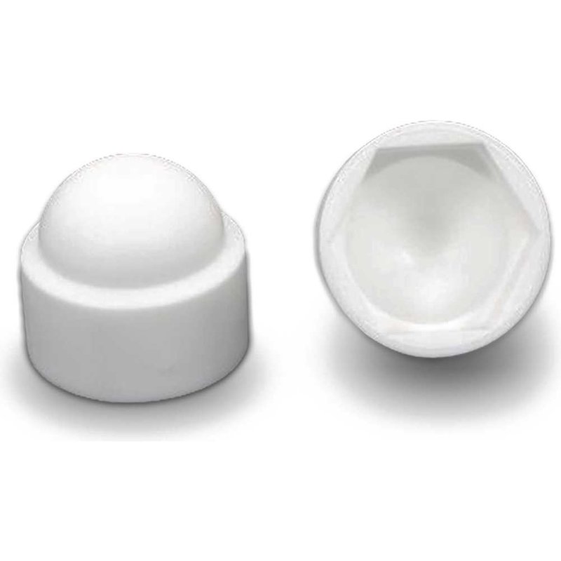 Sirius Plastic Nut Cover Cap White M6 Pack of 100