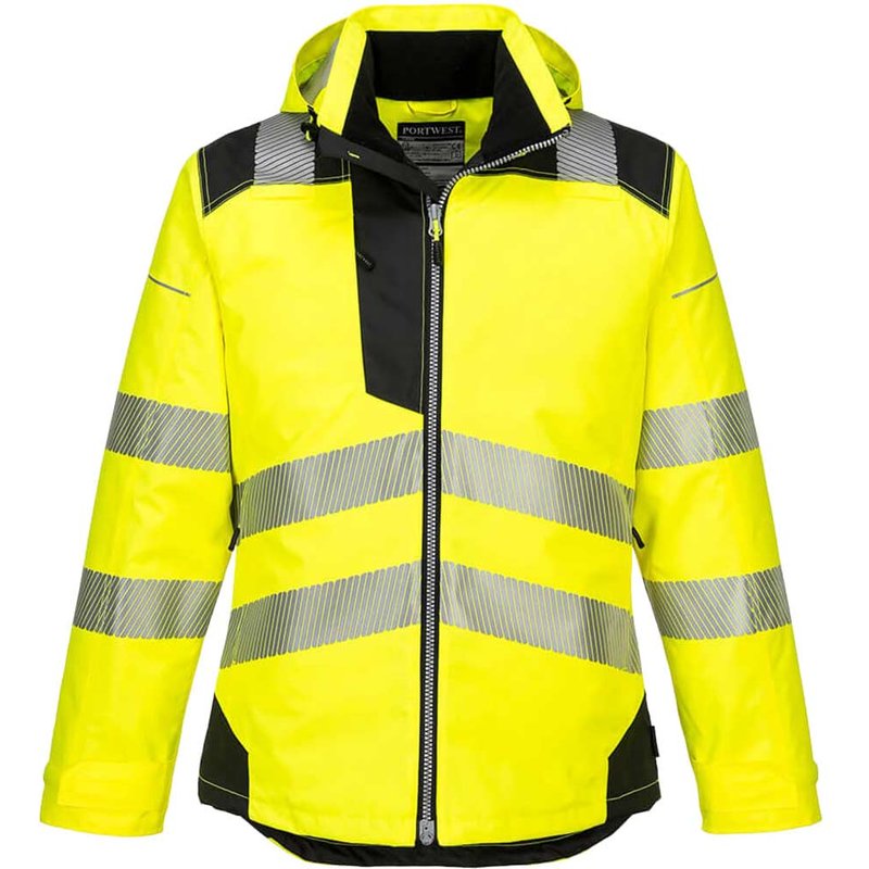 Portwest PW3 Hi Vis Winter Rain Jacket Yellow / Black M