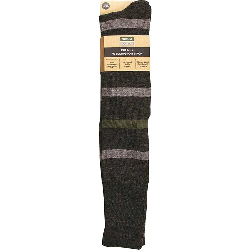 Town and Country Charcoal Chunky Wellington Boot Socks 7 - 11