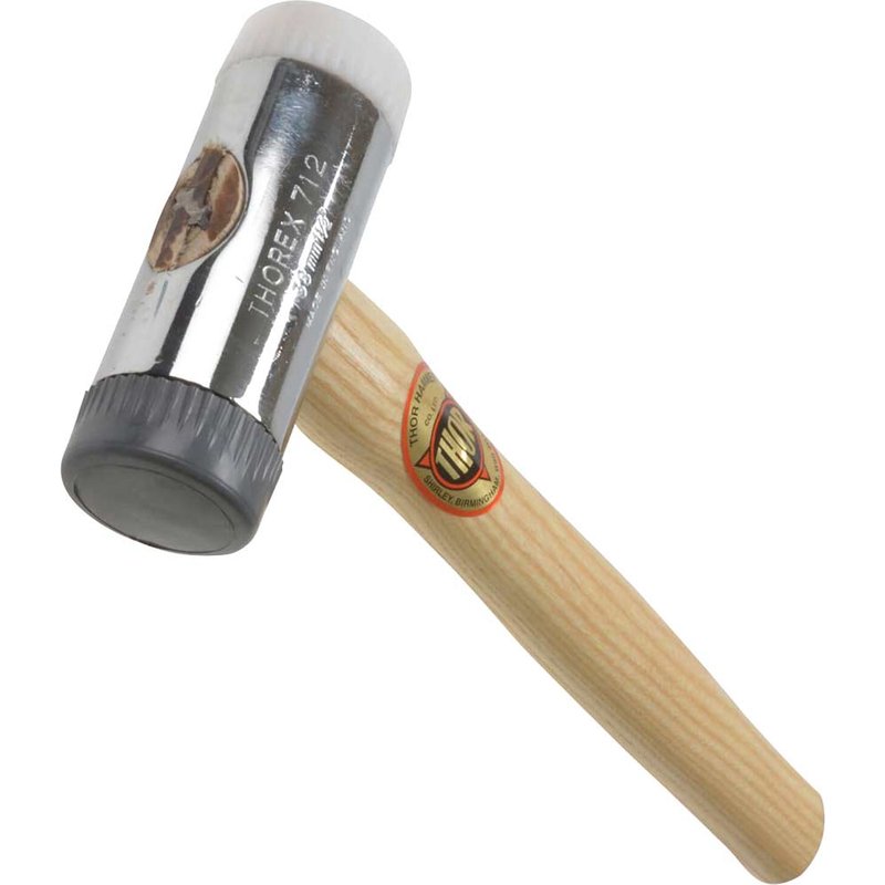 Thor 712R Soft & Hard Face Thorex Nylon Hammer - Wood Handle 38mm 560g 31-712R
