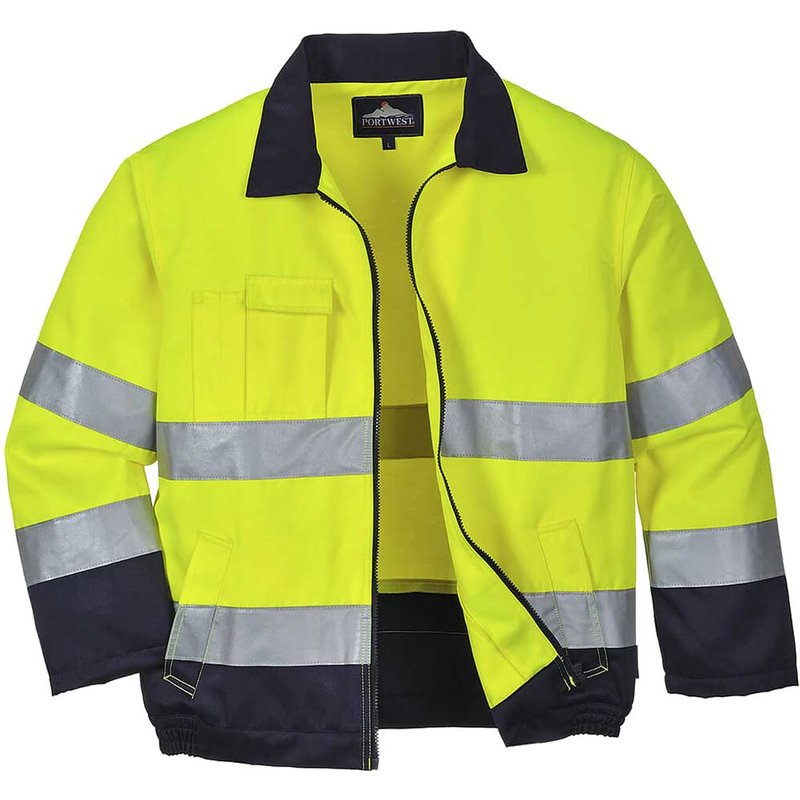 Portwest Madrid Hi Vis Jacket Yellow / Navy M