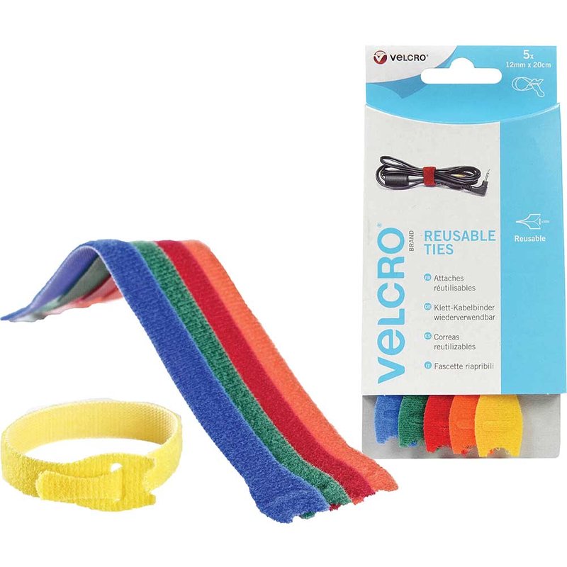 VELCRO® Brand VELCRO® Brand ONE-WRAP® Reusable Ties (5) 12mm x 20cm Multi-Colour 60250