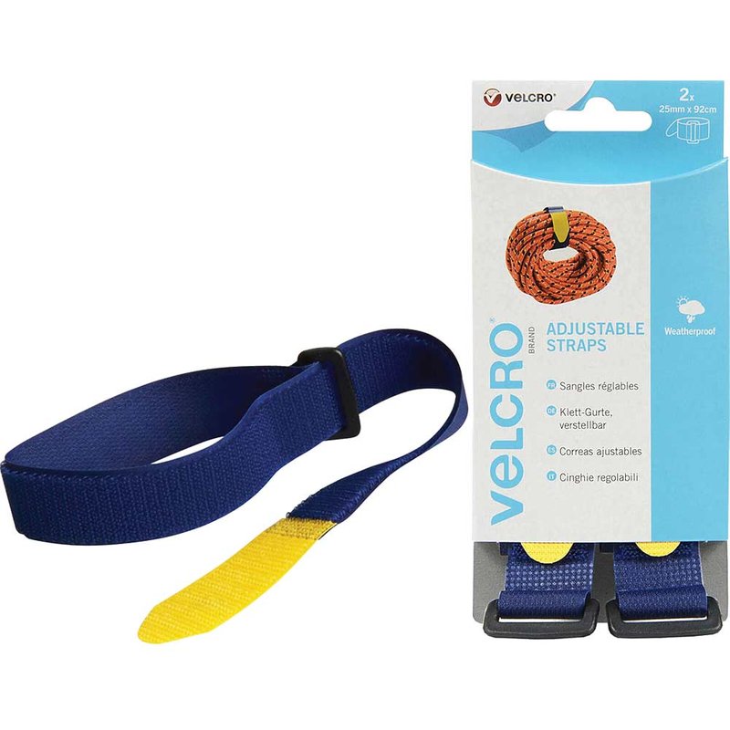 VELCRO® Brand VELCRO® Brand Adjustable Straps(2) 25mm x 92cm Blue 60327