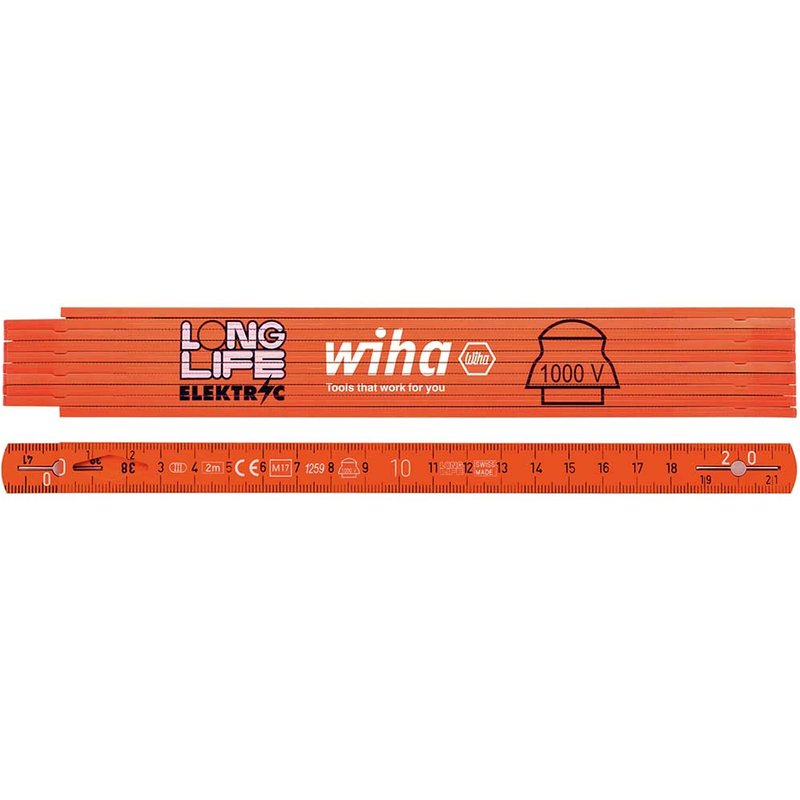 Wiha Longlife® Electrician's Folding Ruler 2m 42068