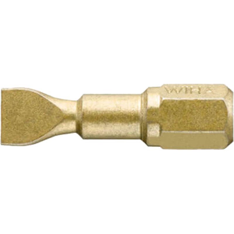 Wiha Gold Slotted Screwdriver Bits 6.5mm 25mm Pack of 3