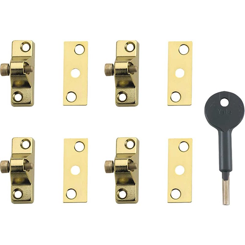 Yale Locks 8K118 Economy Window Lock Electro Brass Finish Pack of 4 Visi V-8K118-4-EB