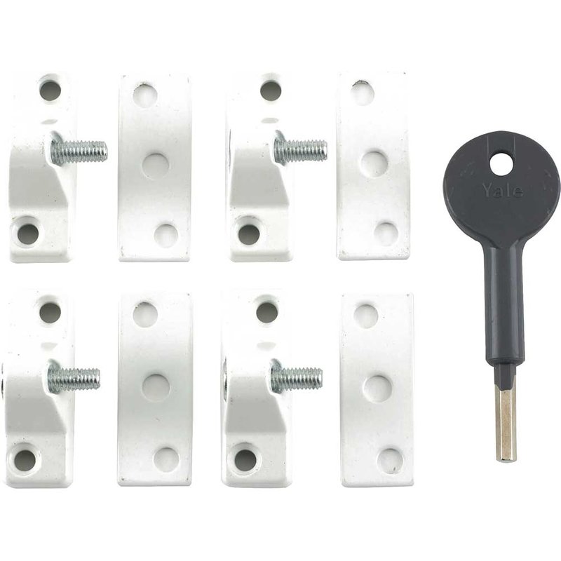 Yale Locks 8K118 Economy Window Lock White Finish Pack of 4 Visi V-8K118-4-WE