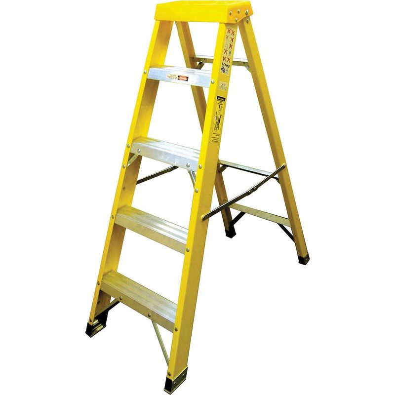 Zarges Fibreglass Swingback Steps Open, 1.33m Closed 1.47m 5 Rungs 300515