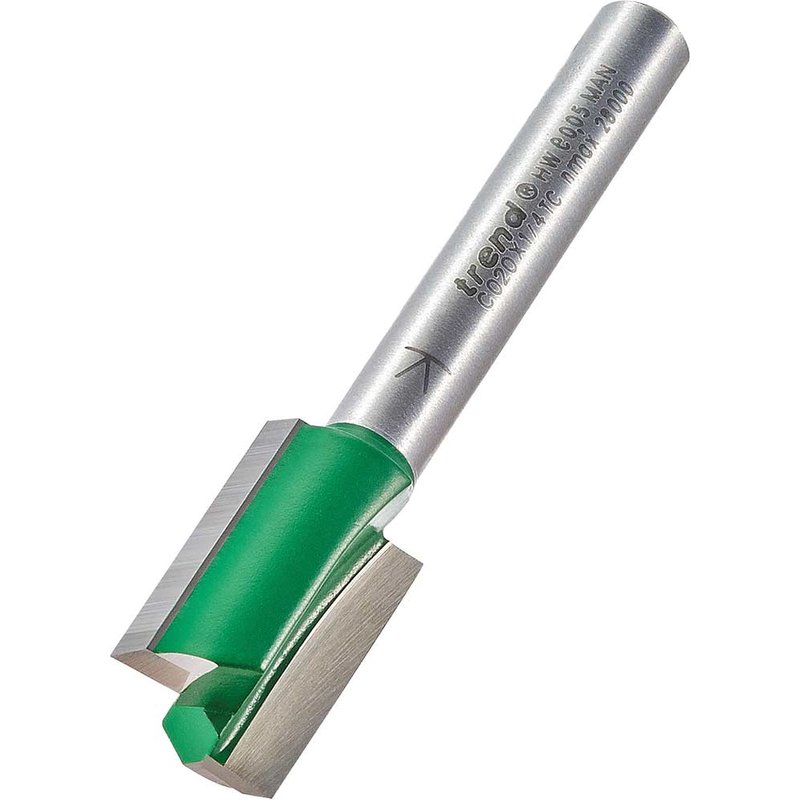 Trend CRAFTPRO Two Flute Straight Router Cutter 12.7mm 19.1mm 1/4"