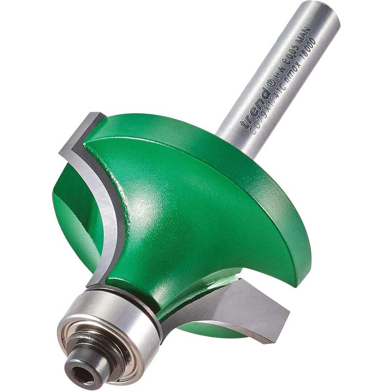 Trend CRAFTPRO Round Over and Ovolo Router Cutter 38mm 19.1mm 1/4"