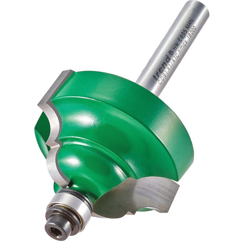 Trend CRAFTPRO Bearing Guided Classic Ogee Router Cutter 6.3mm 22.2mm 1/4"