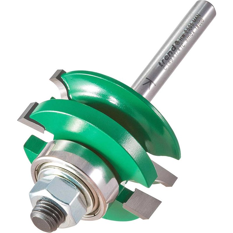 Trend CRAFTPRO Bearing Guided Combination Ogee Router Cutter 41mm 17mm 1/4"