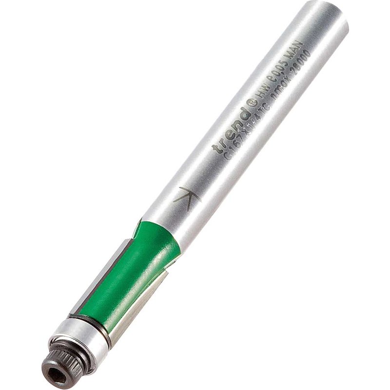 Trend CRAFTPRO Bearing Guided Trimmer Router Cutter 6.35mm 12.7mm 1/4"