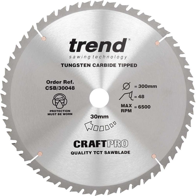 Trend CRAFTPRO Wood Cutting Saw Blade 300mm 48T 30mm