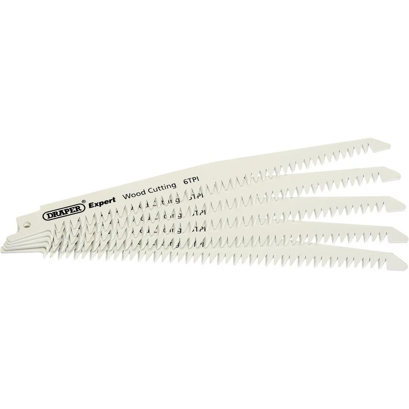 Draper Expert Bi Metal Wood Cutting Reciprocating Sabre Saw Blades 150mm Pack of 5