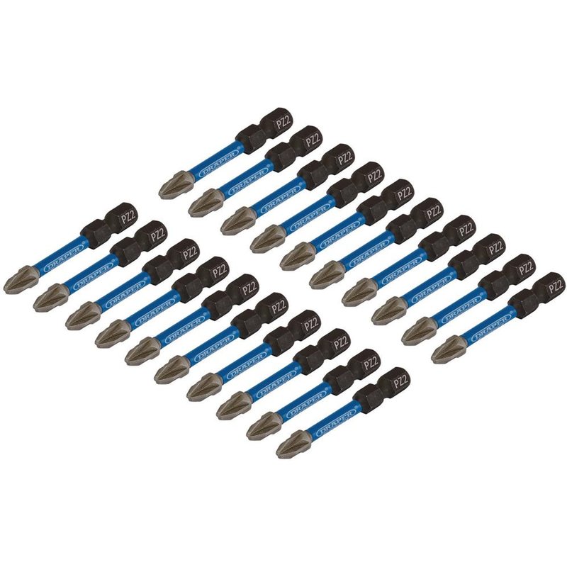 Draper Expert Impact Pozi Screwdriver Bits PZ2 50mm Pack of 20