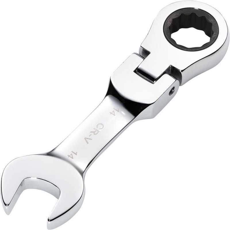 Draper Hi-Torq Stubby Flexible Head Ratchet Combination Spanner 14mm