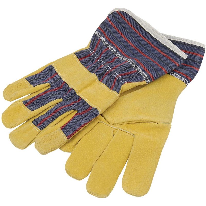 Draper Young Gardeners Leather Gloves Yellow / Purple One Size