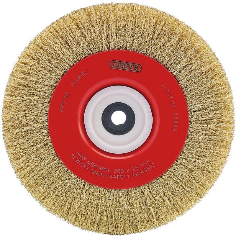 Draper Bench Grinder Wire Wheel 200mm 25mm 50mm