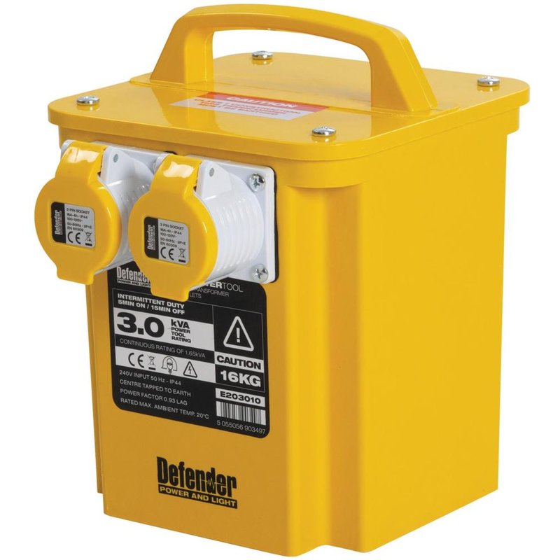 Defender Portable Site Transformer 240v to 110v 3Kva 110v