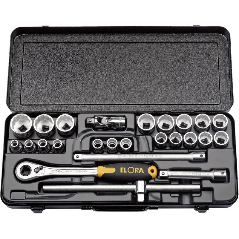 Elora 25 Piece 1/2" Drive Bi Hex Socket Set Metric 1/2"