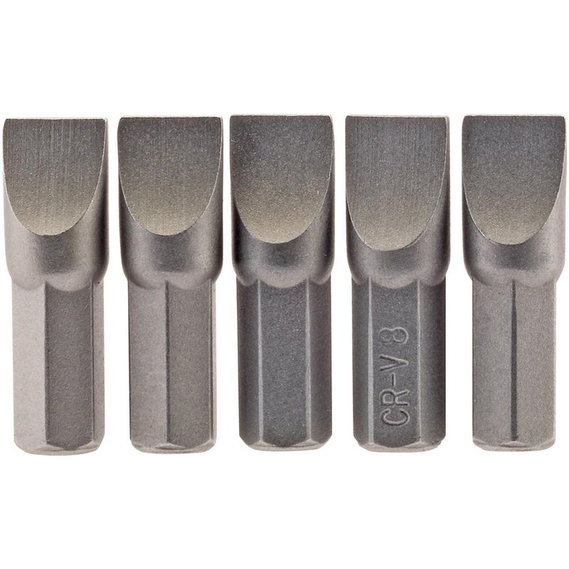Draper Slotted Screwdriver Bit 8mm 25mm Pack of 5