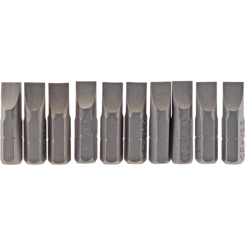 Draper Slotted Screwdriver Bit 6.5mm 25mm Pack of 10
