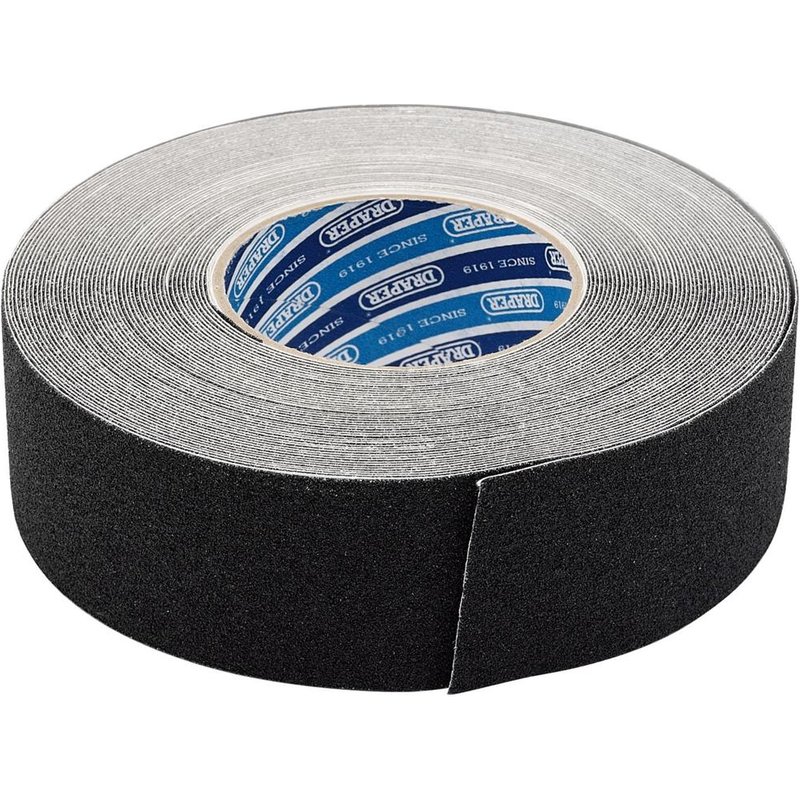 Draper Heavy Duty Safety Grip Tape Roll Black 50mm 18m