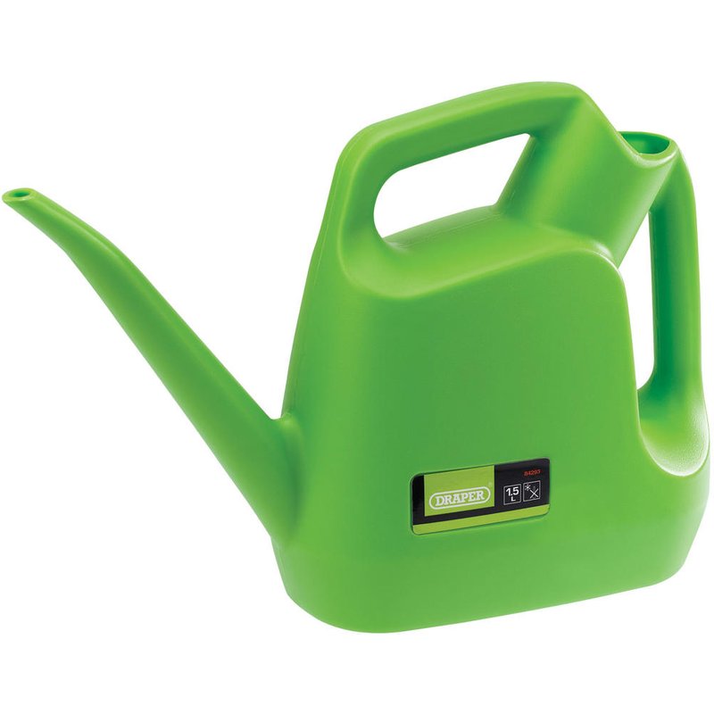 Draper Plastic Watering Can Green 1.5l