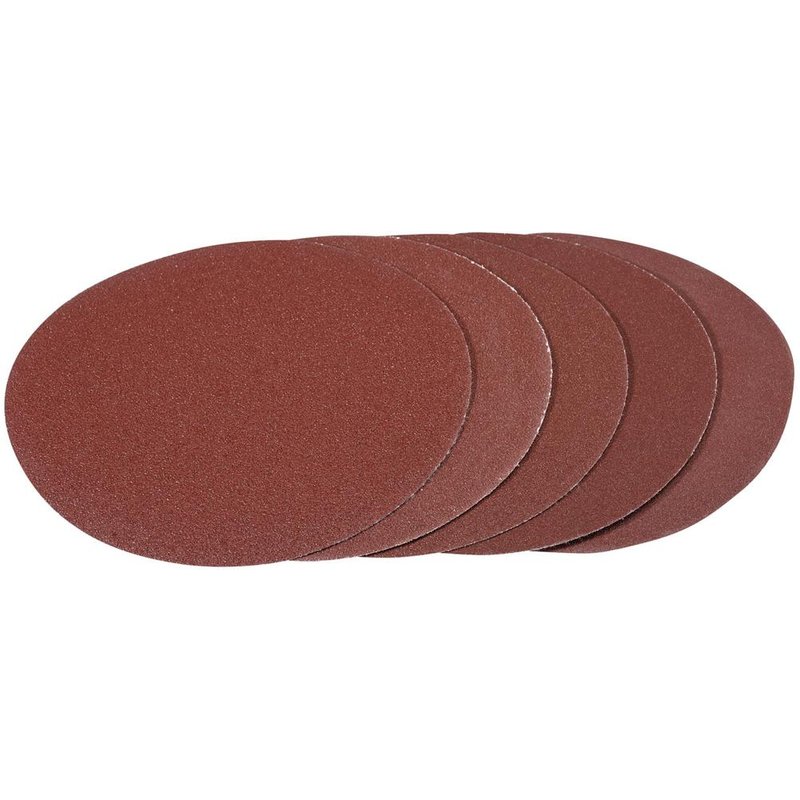 Draper 180mm Hook and Loop Aluminium Oxide Sanding Discs 180mm Assorted Pack of 5