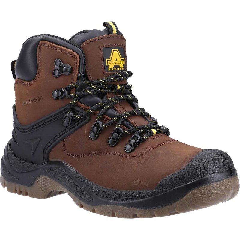 Amblers Mens Safety FS197 Shock Absorbing Waterproof Safety Boots Brown Size 10
