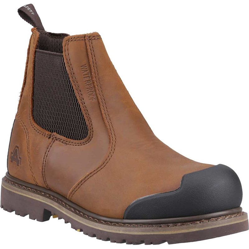 Amblers Mens Safety FS225 Goodyear Welted Waterproof Pull On Chelsea Safety Boots6 Brown Size 10