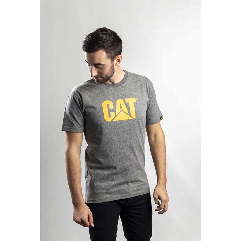 Caterpillar Mens Trademark Logo T Shirt Dark Grey L