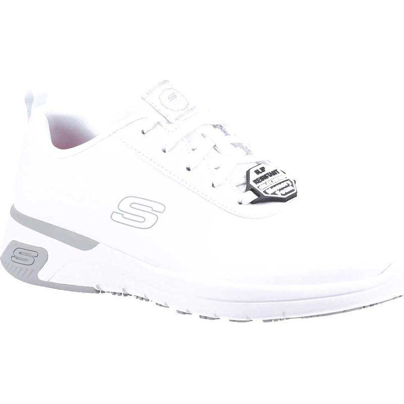 Skechers Women's Work Relaxed Fit: Marsing - Gmina SR Sneaker in White, Size 7 | Leather/Synthetic/Textile