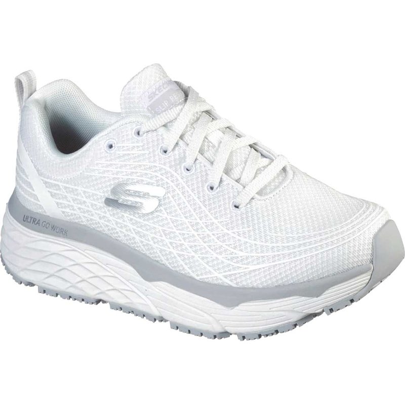 Skechers Donna Work Slip-Resistant Relaxed Fit: Max Cushioning Elite Sneaker in Bianco, Taglia 41