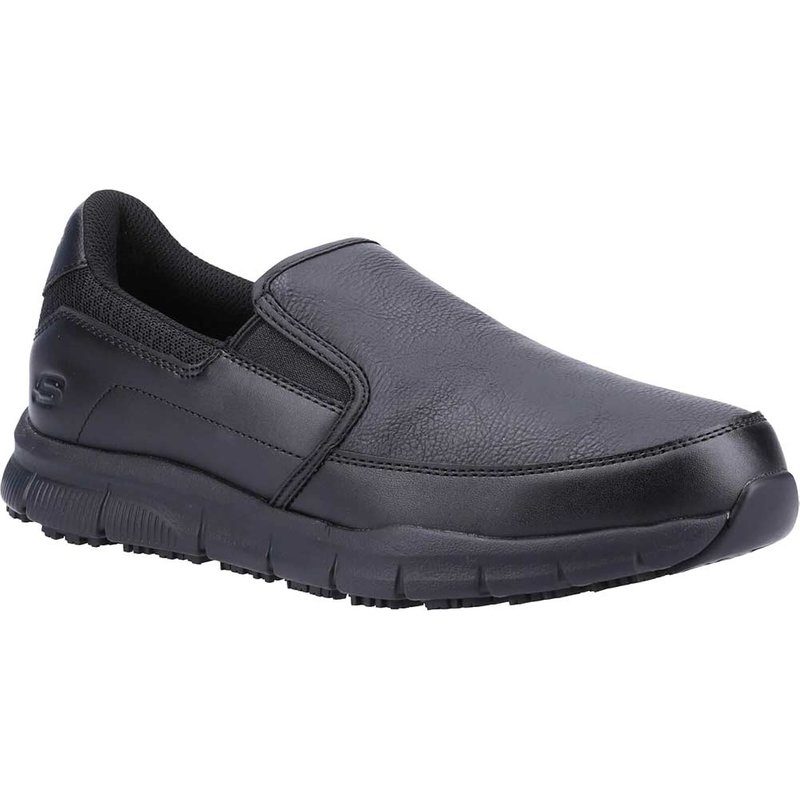 Skechers Herren Work Relaxed Fit: Nampa - Groton Slip-On Shoes in Schwarz, Größe 46